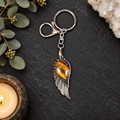 Tiger Eye Angel Wing Gemstone Keyring