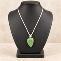 Moss Agate 60cm Adjustable Heart Necklace