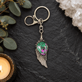 Ruby Zoisite Angel Wing Gemstone Keyring