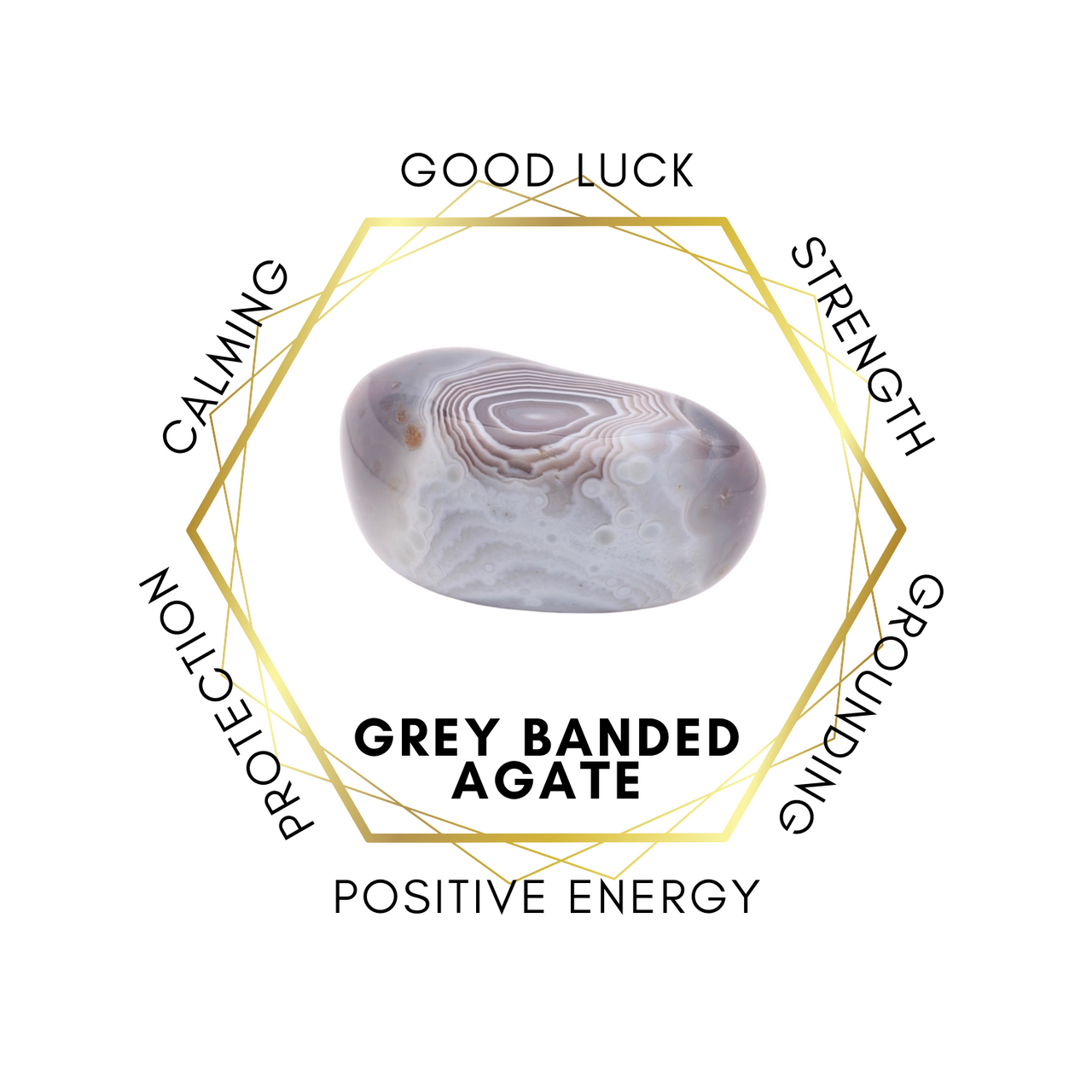 6mm Grey Banded Agate Gemstone Bracelet