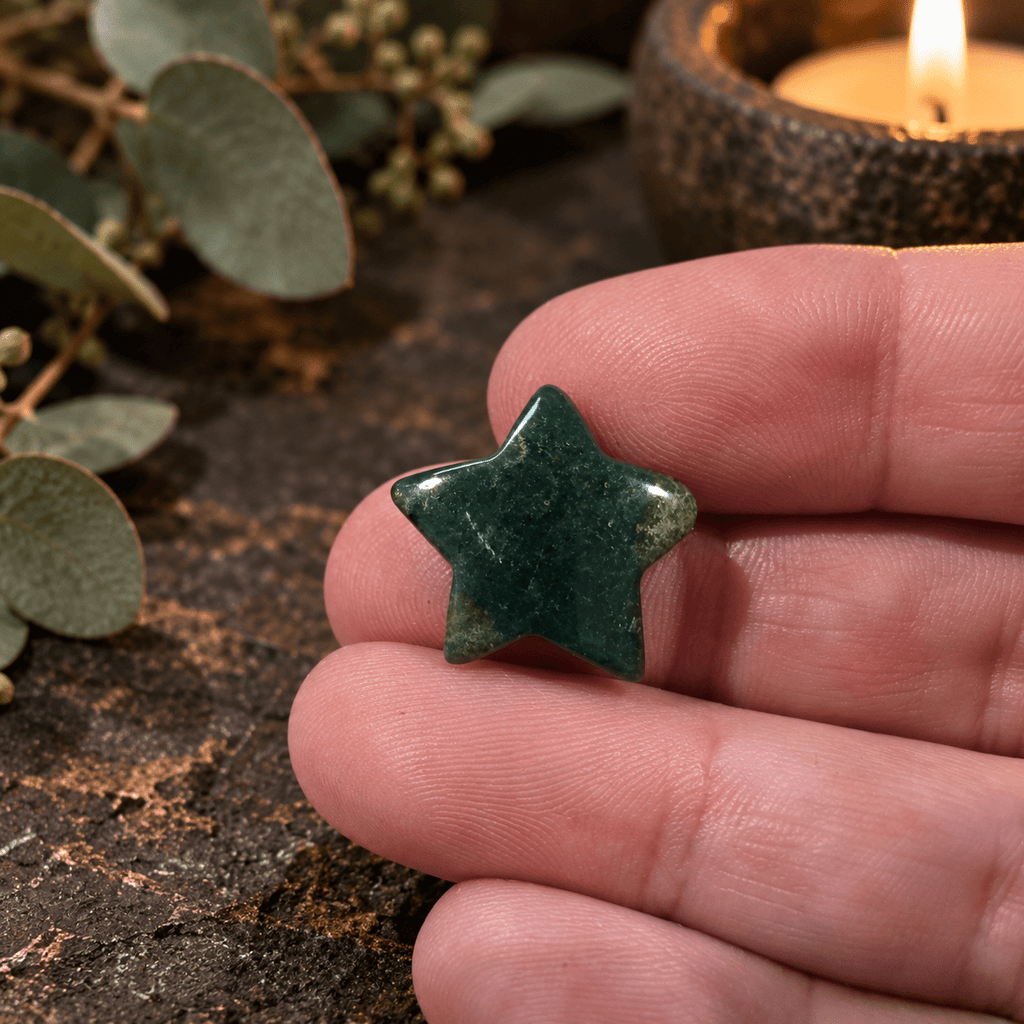 Moss Agate 2cm Gemstone Star