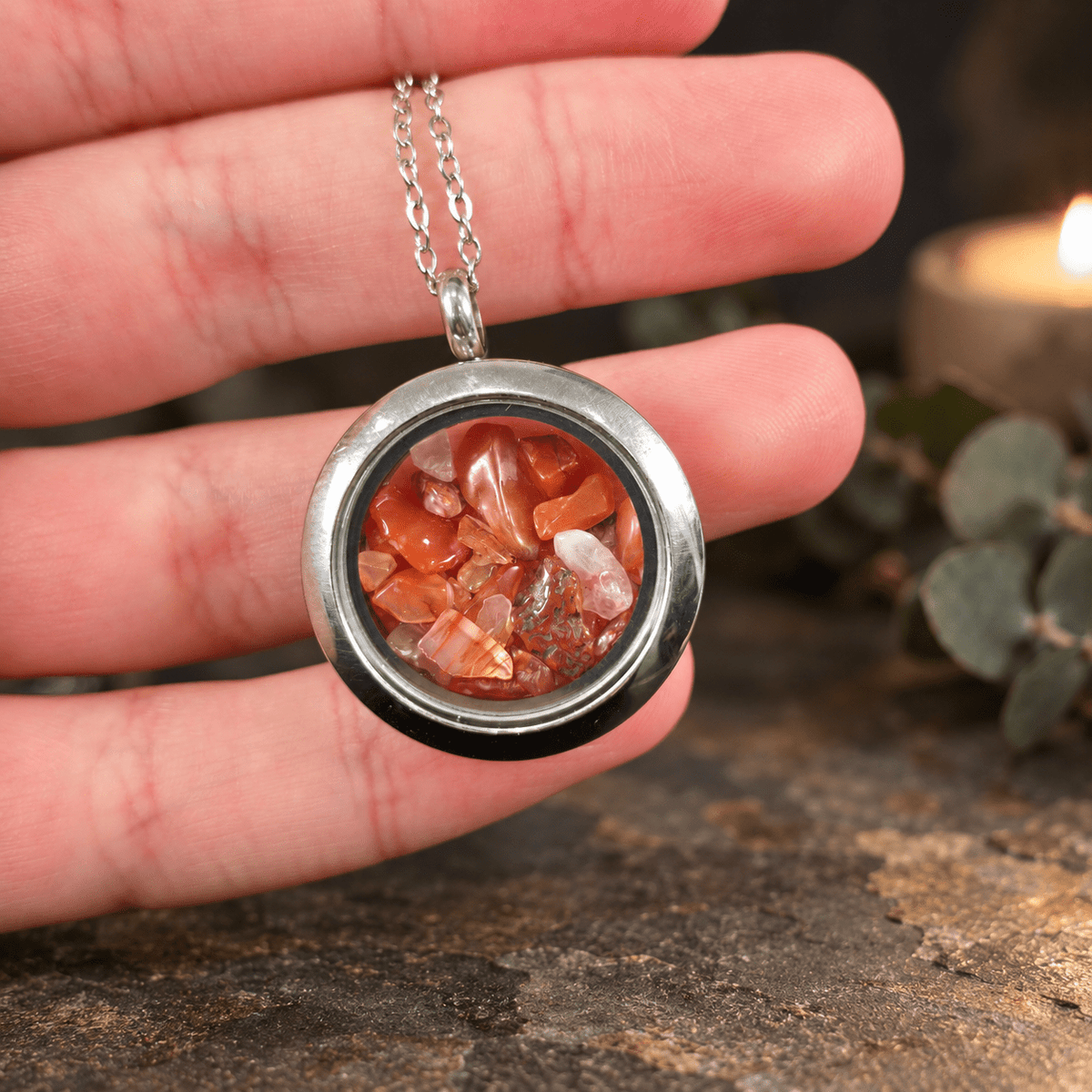50cm Carnelian Chip Necklace