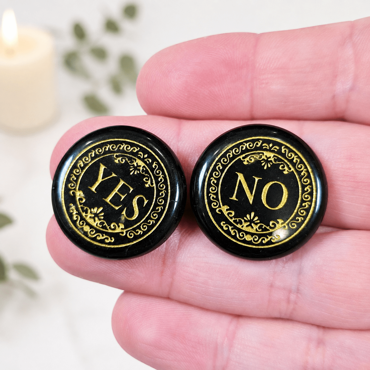 Black Obsidian Yes/No Decision Coin