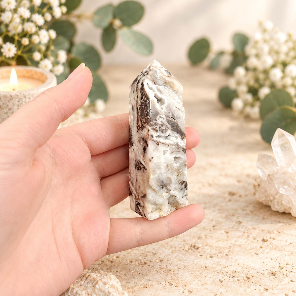 99g Druzy Agate (Sphalerite) Tower