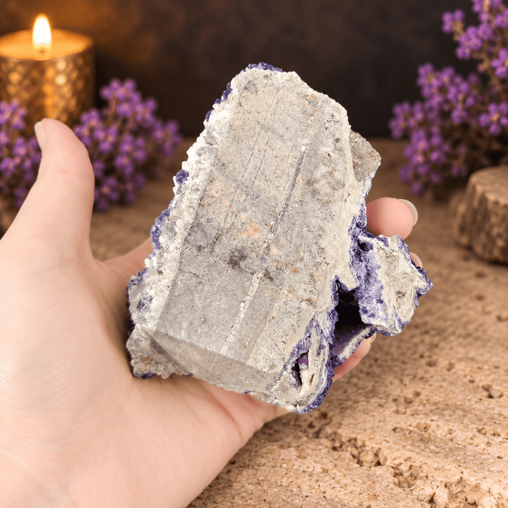 Blue Fluorite on Basalt Specimen