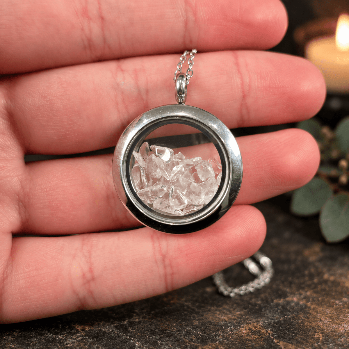 50cm Clear Quartz Chip Necklace