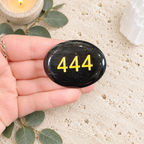 444 Obsidian Angel Number Palm - On the Right Path