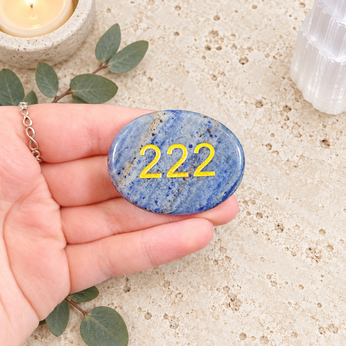 222 Sodalite Angel Number Palm - Balance & Harmony