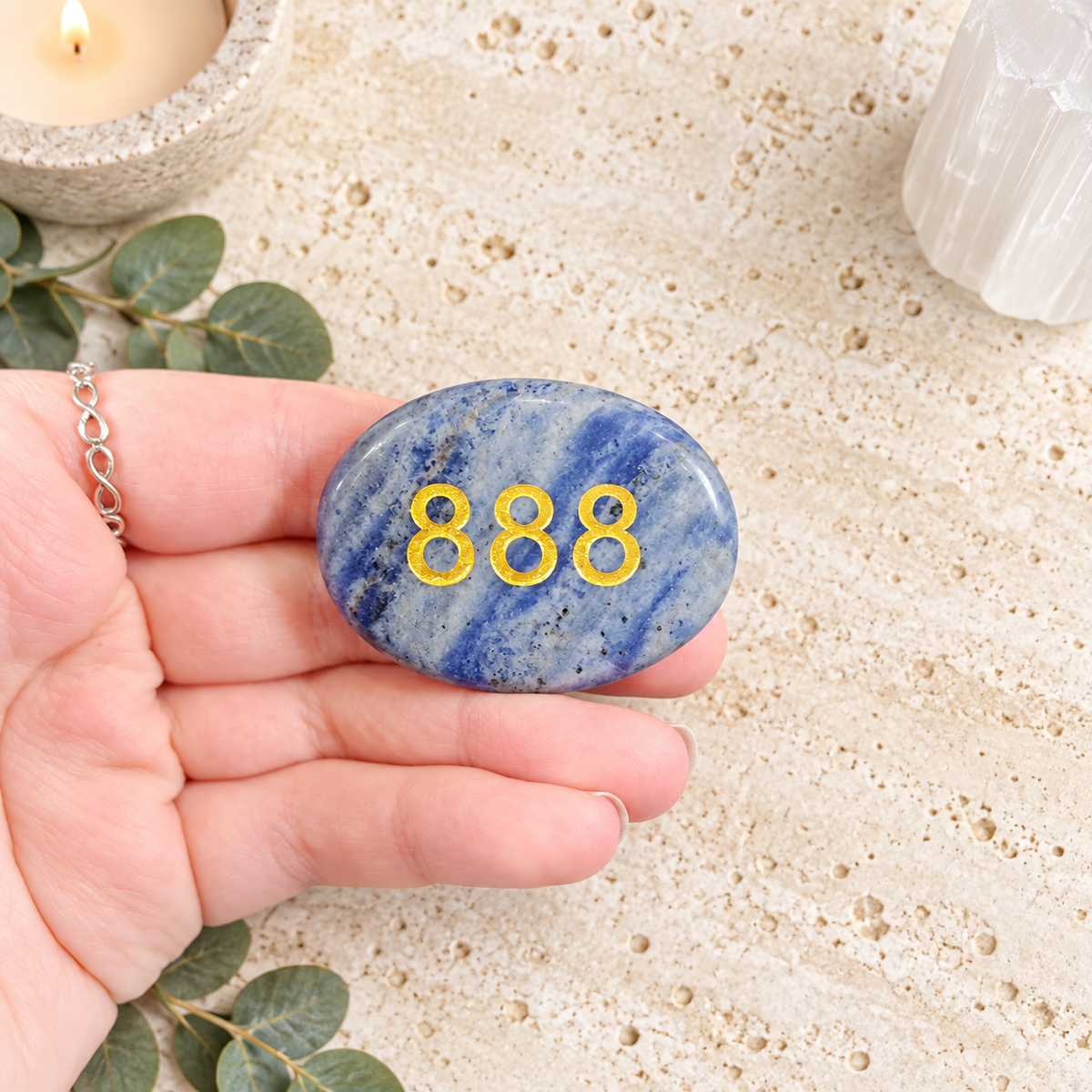 888 Sodalite Angel Number Palm - Abundance & Prosperity Are On the Way