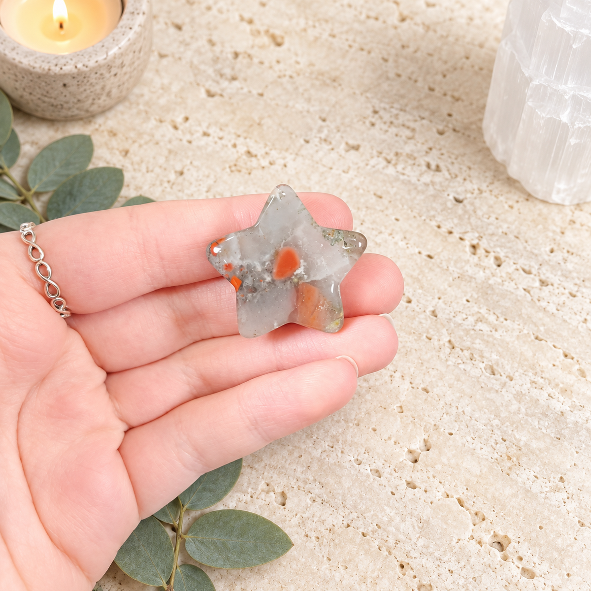 Bloodstone 3cm Gemstone Star
