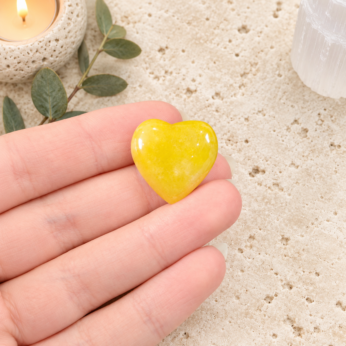 Yellow Aventurine 2cm Gemstone Heart