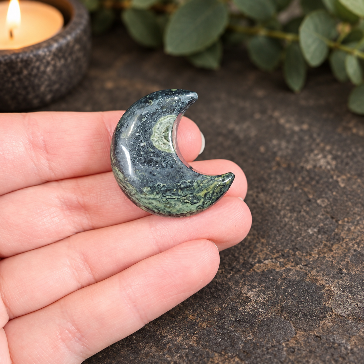 3cm Kambaba Jasper Gemstone Moon