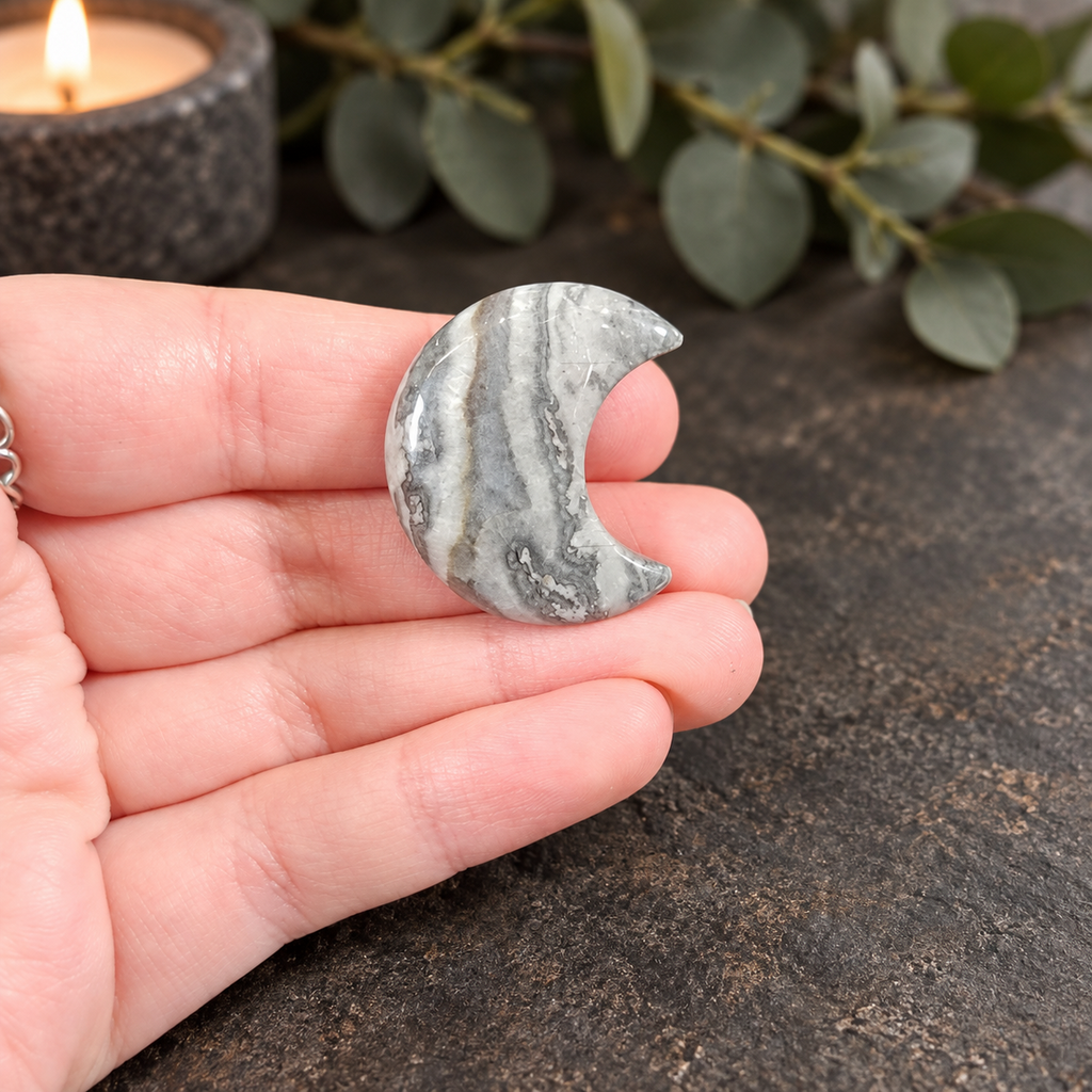 3cm Picasso Jasper Gemstone Moon