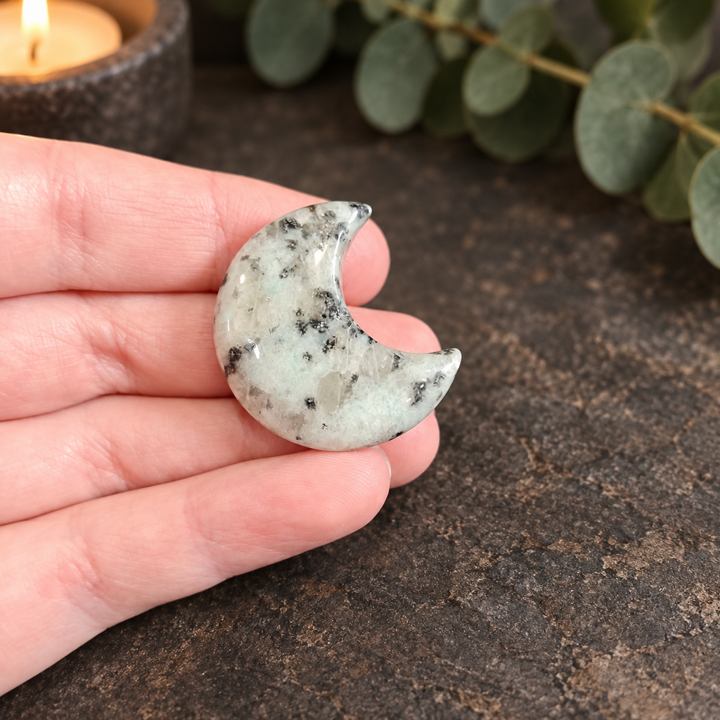 3cm Kiwi Jasper Gemstone Moon