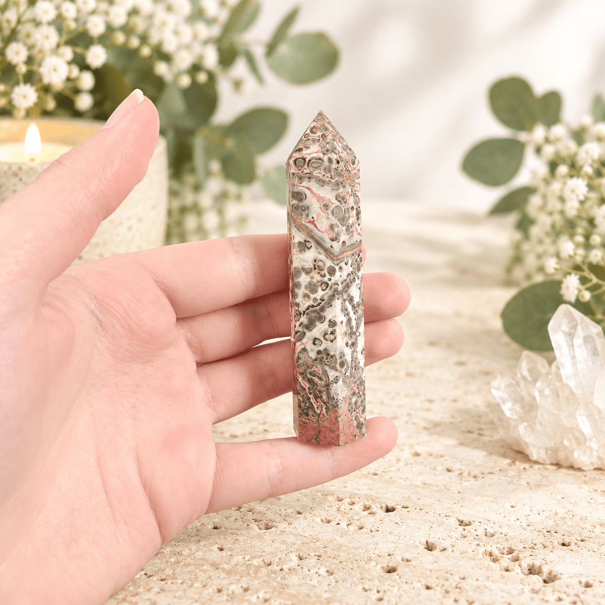 51g Leopardskin Jasper Tower