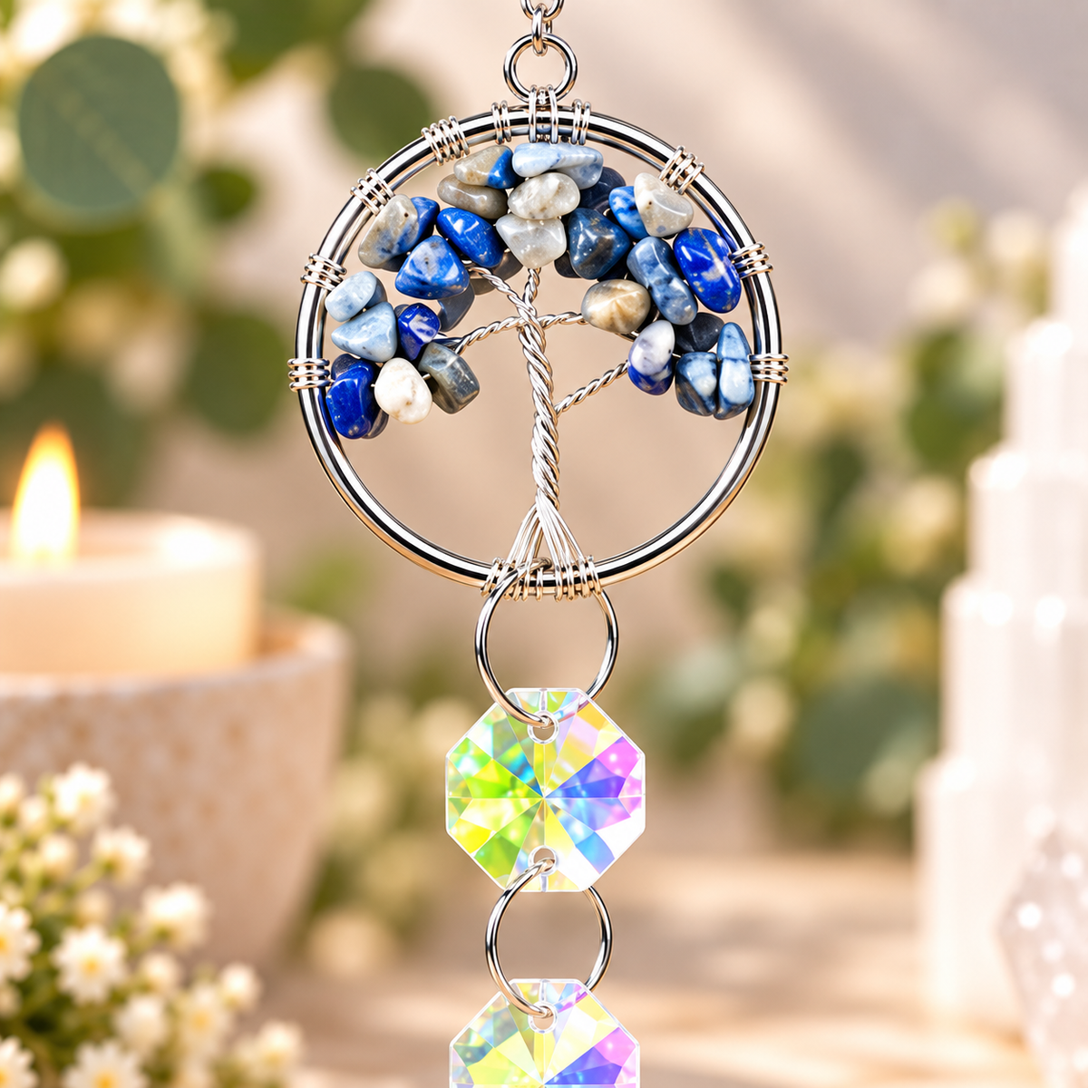 Lapis Lazuli Tree of Life Suncatcher