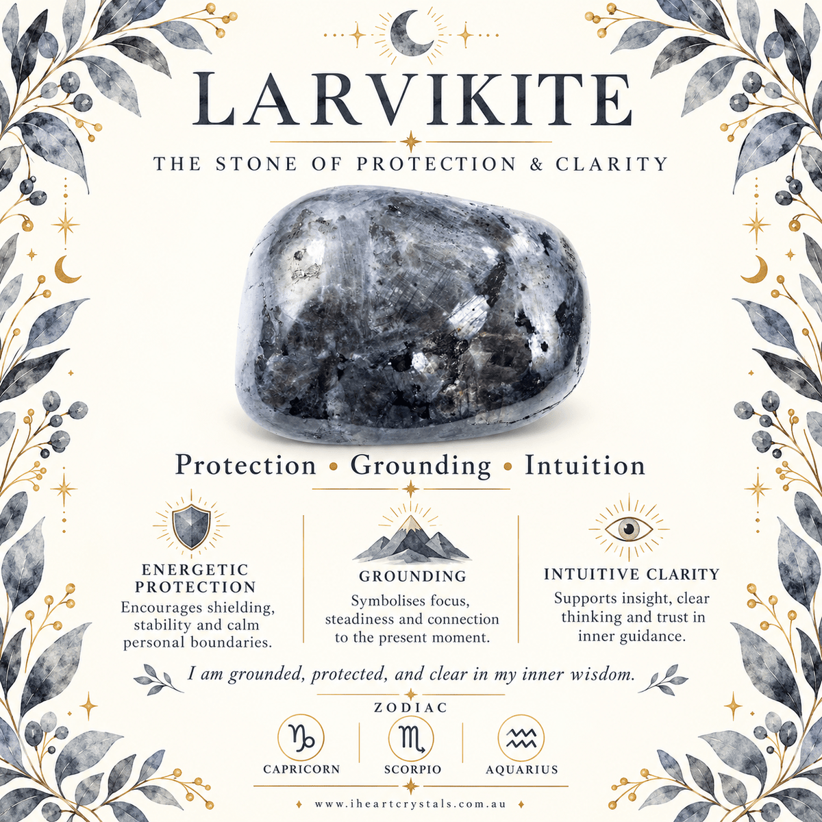 Larvikite Butterfly Teardrop Gemstone Keyring