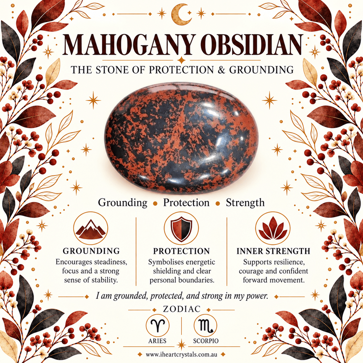Mahogany Obsidian Angel Wing Gemstone Keyring