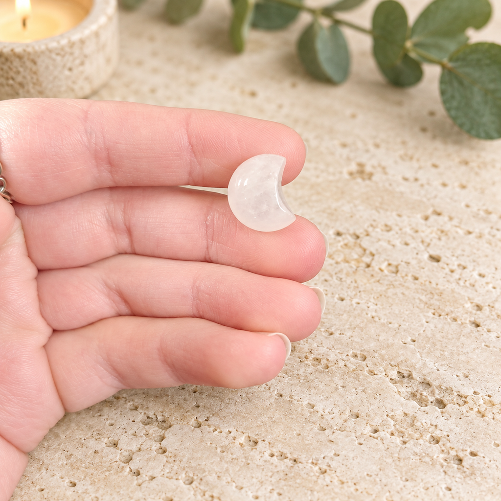 Clear Quartz 1.5cm Gemstone Moon