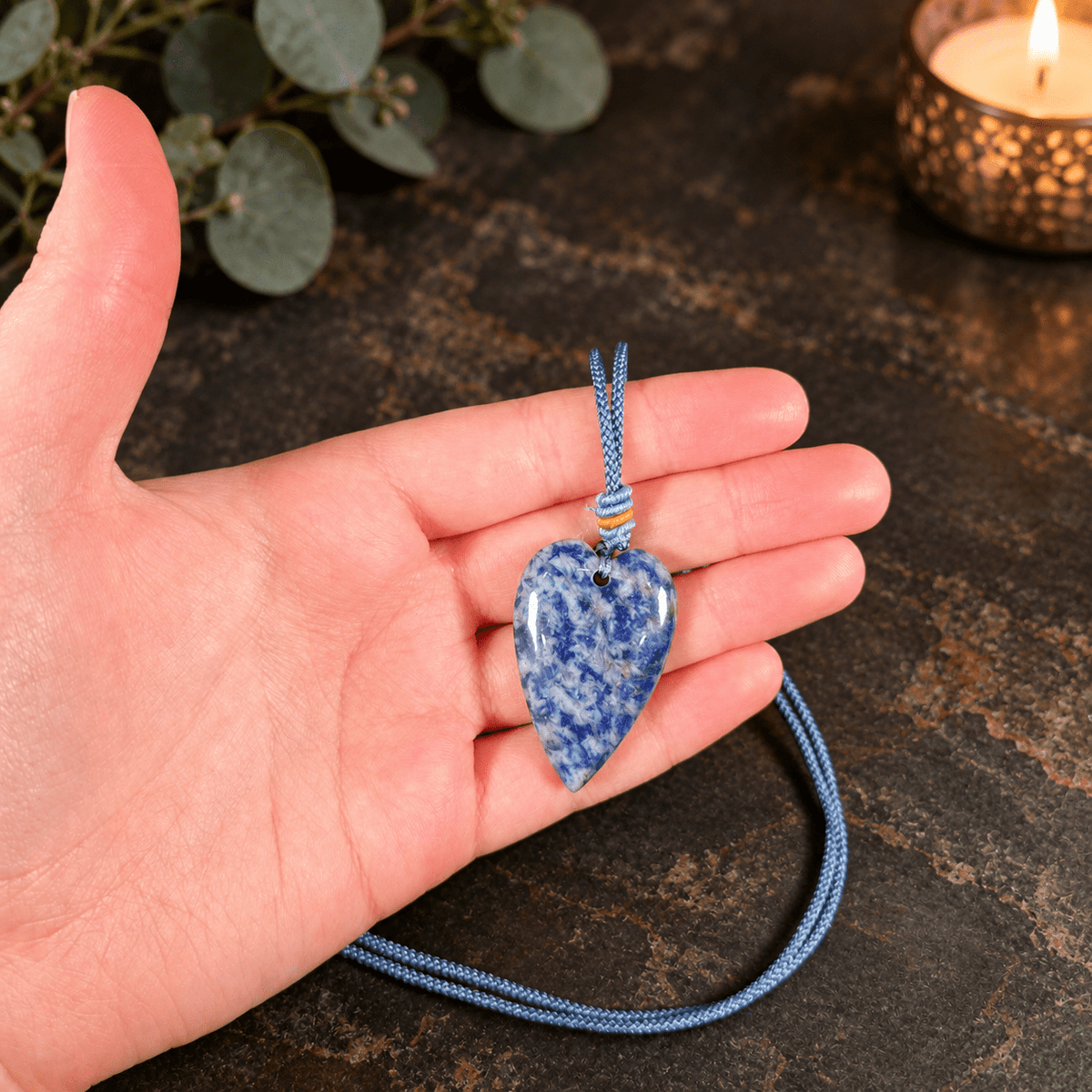 Afghanite 60cm Adjustable Heart Necklace