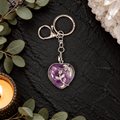 Amethyst Heart Gemstone Keyring