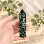118g Light Green Celestial Print Black Obsidian Tower