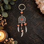 Carnelian Dreamcatcher Gemstone Keyring