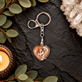 Red Jasper Heart Gemstone Keyring
