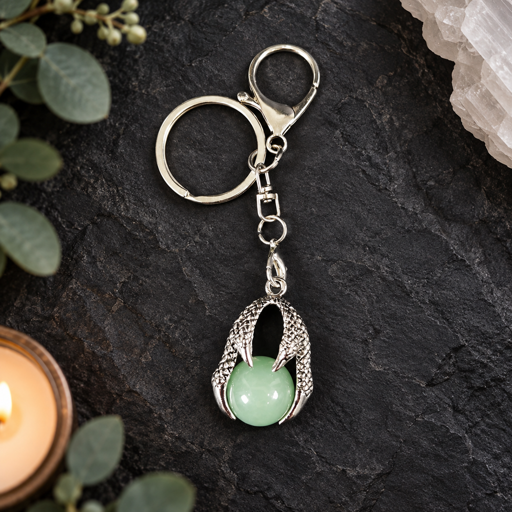 Aventurine Dragon Claw Gemstone Keyring