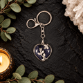 Blue Goldstone Heart Gemstone Keyring