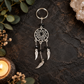 Black Obsidian Dreamcatcher Gemstone Keyring