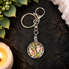 Unakite Owl Keyring