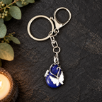 Lapis Lazuli Butterfly Teardrop Gemstone Keyring
