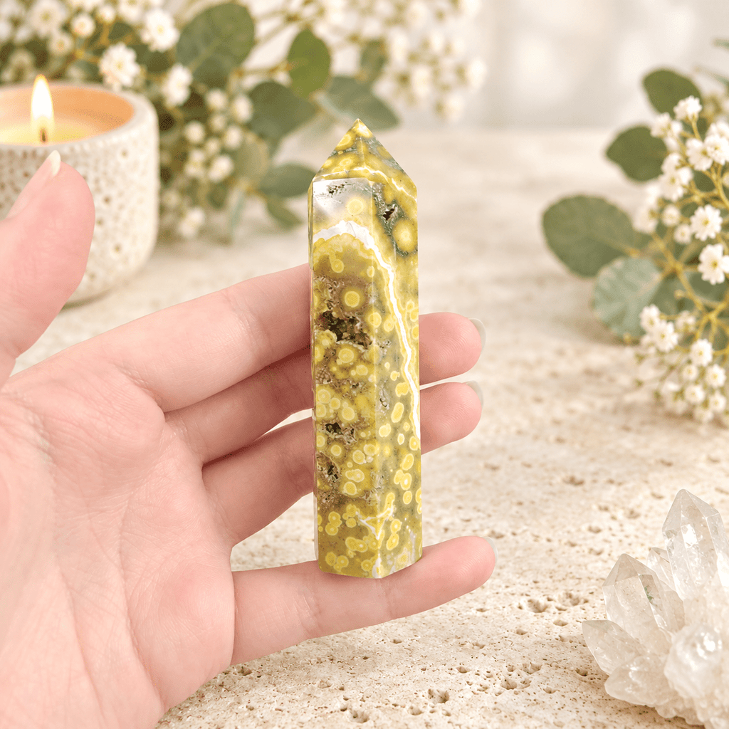 69g Orbicular Ocean Jasper Tower