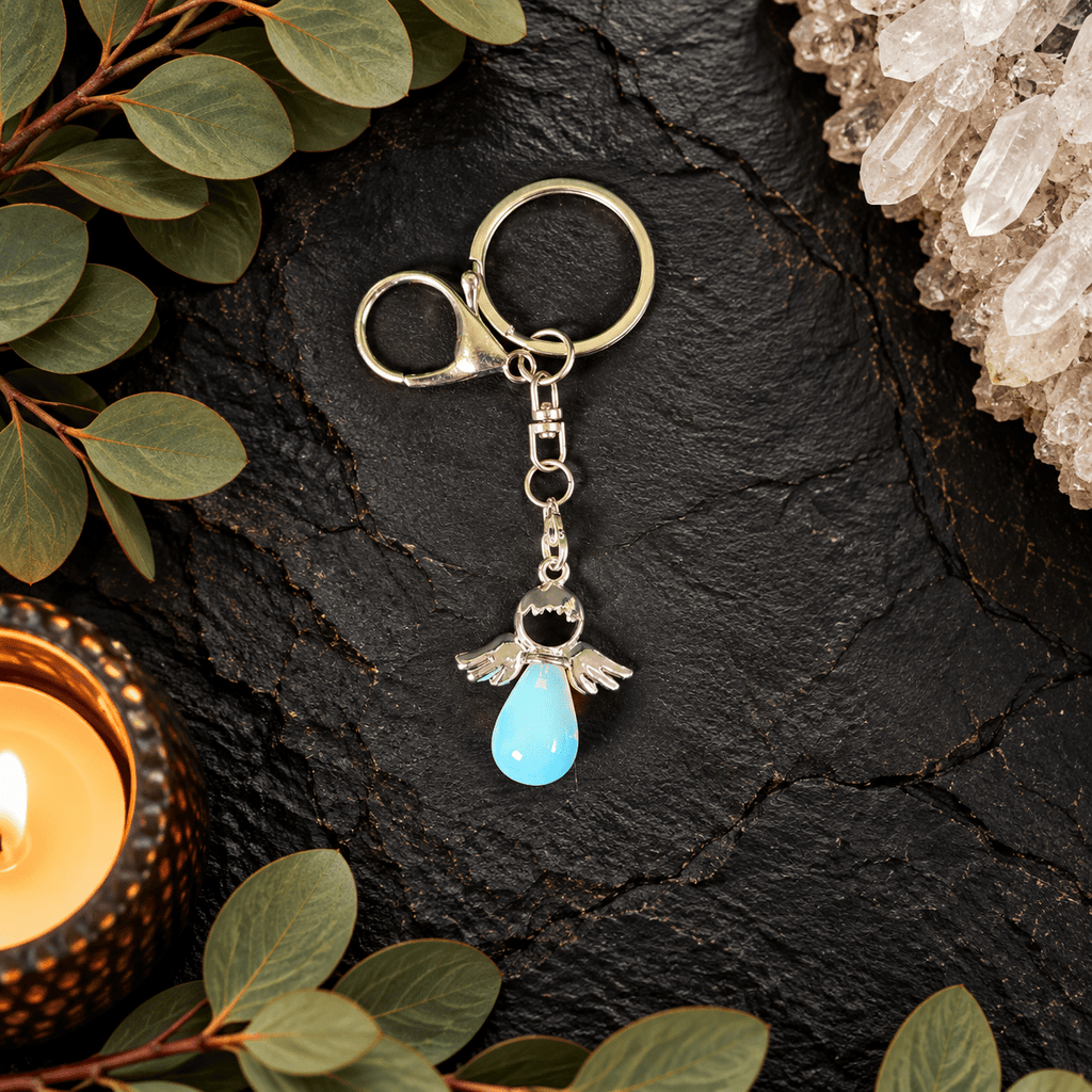 Opalite Angel Gemstone Keyring