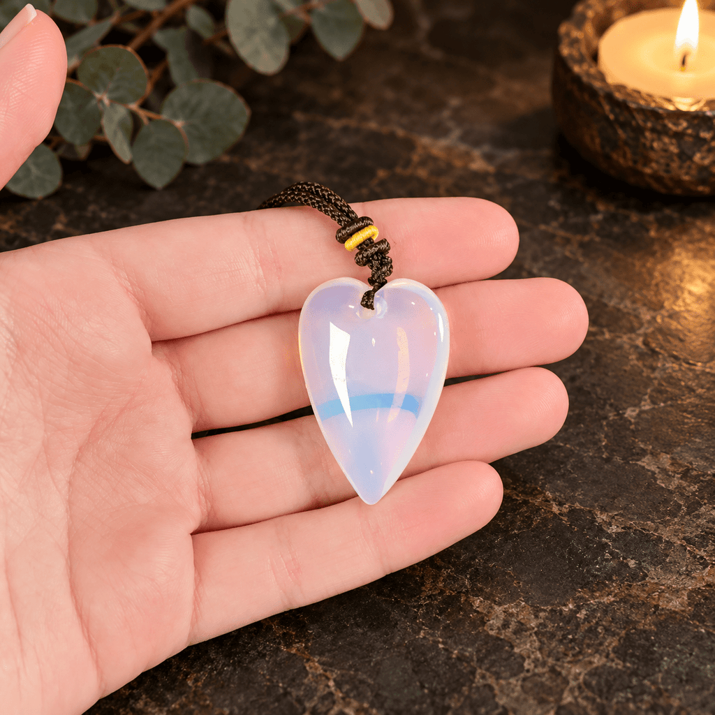 Opalite 60cm Adjustable Heart Necklace