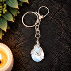 Opalite Butterfly Teardrop Gemstone Keyring