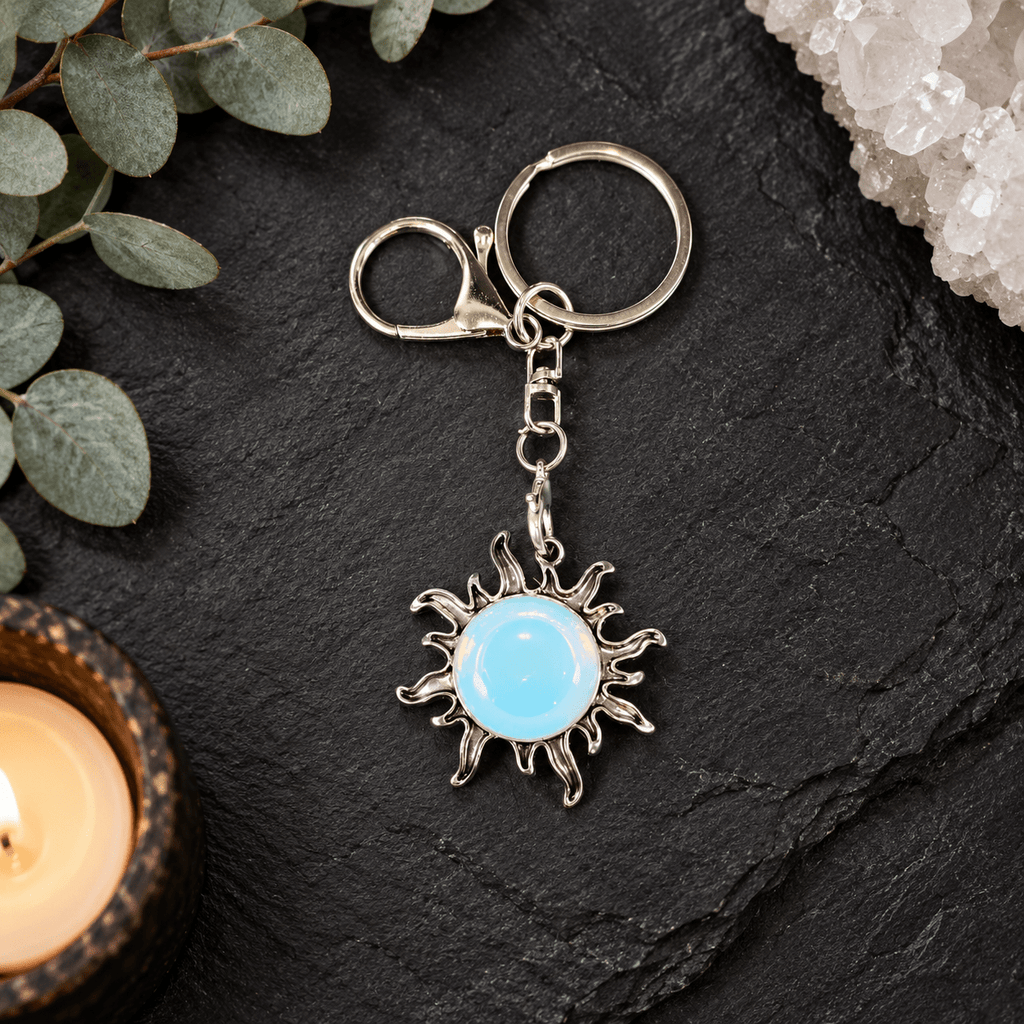 Opalite Sun Gemstone Keyring