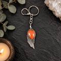 Red Jasper Angel Wing Gemstone Keyring