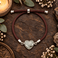 Adjustable Labradorite Heart Bracelet / Silver