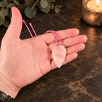 Rose Quartz 60cm Adjustable Heart Necklace