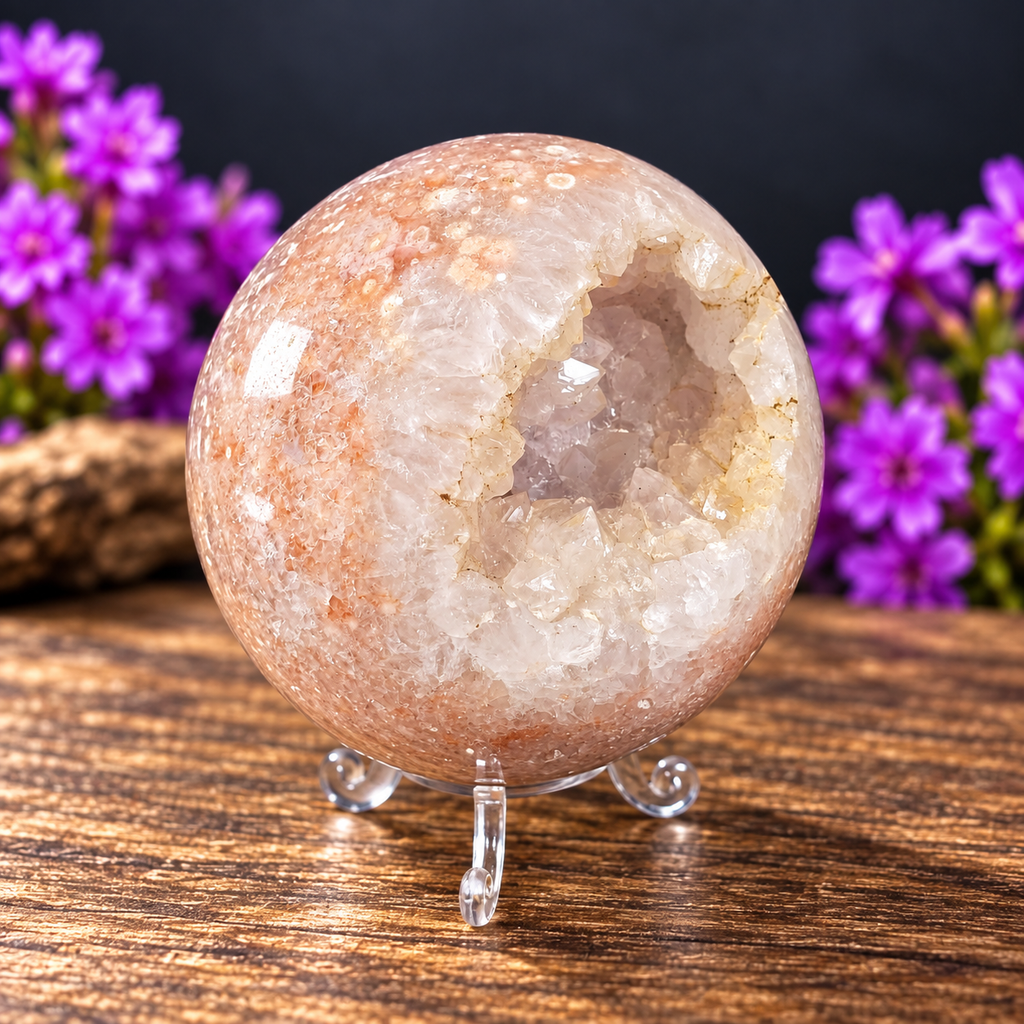 Pink Amethyst Sphere & Stand