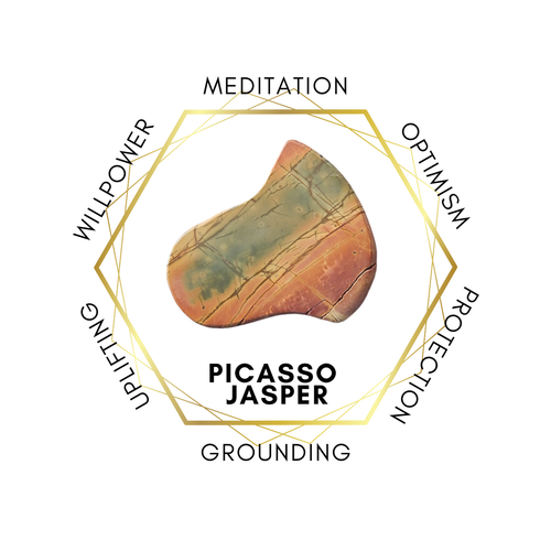 10mm Picasso Jasper Gemstone Bracelet