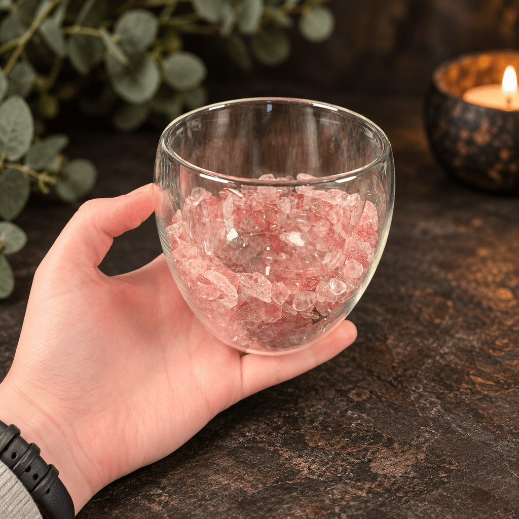 Strawberry Quartz 250ml Chip Double Wall Glass