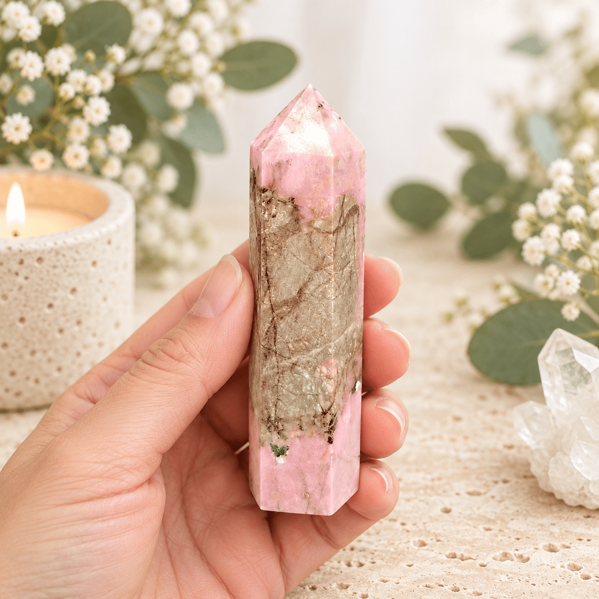 180g Rhodonite Tower