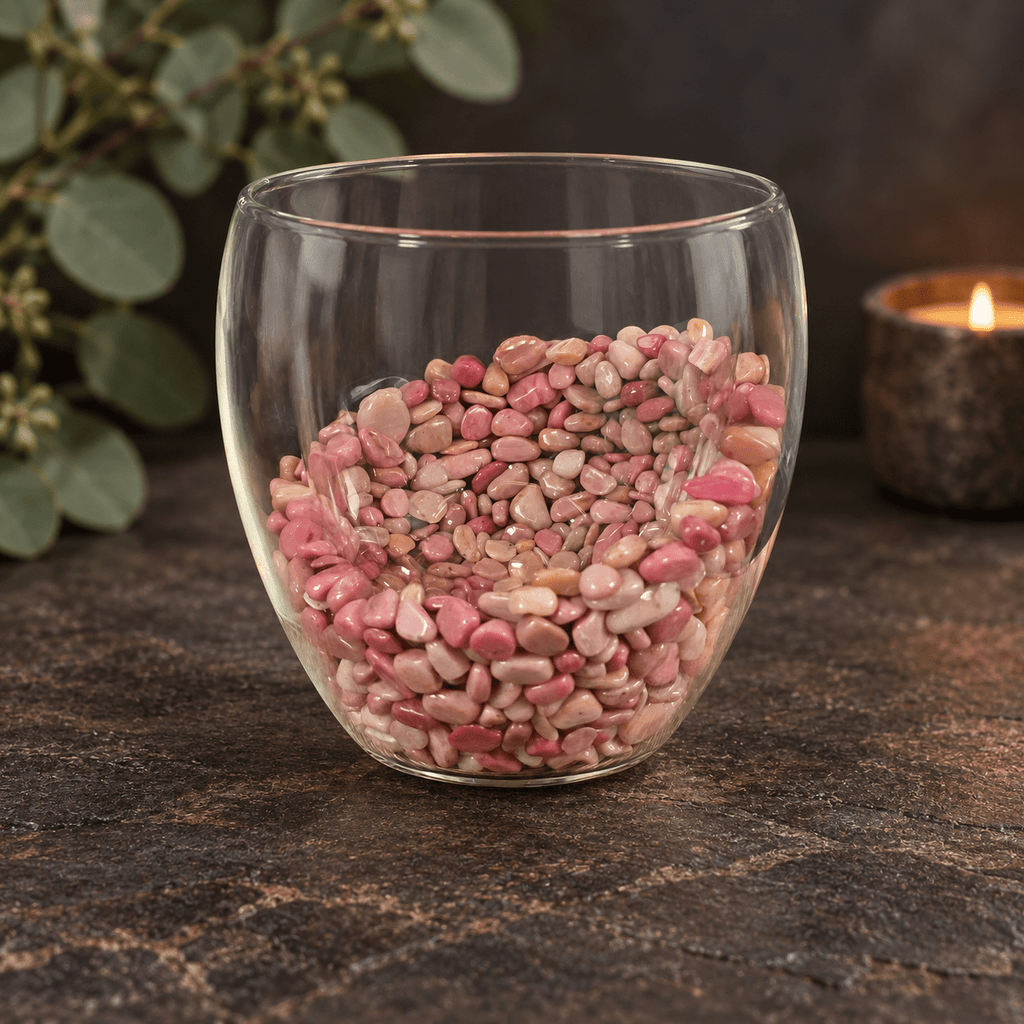 Rhodonite 250ml Chip Double Wall Glass