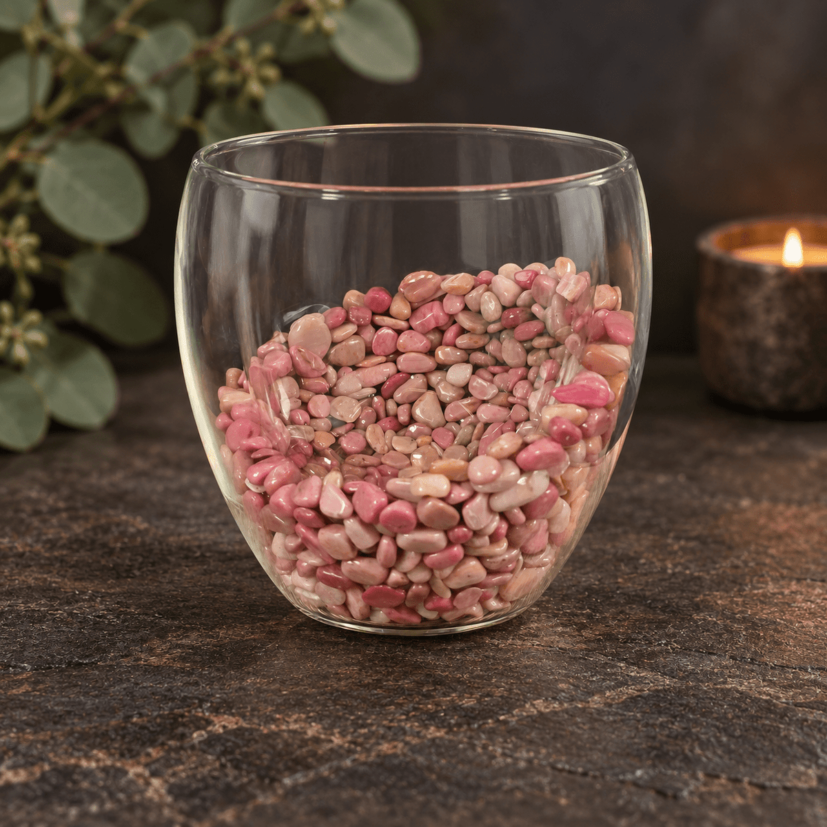 Rhodonite 250ml Chip Double Wall Glass