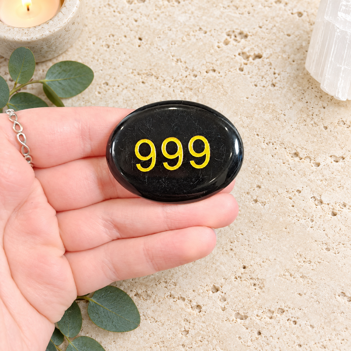 999 Obsidian Angel Number Palm - Completion & New Beginnings