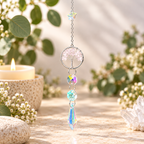 Rose Quartz Tree of Life Suncatcher