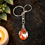 Red Jasper Butterfly Teardrop Gemstone Keyring